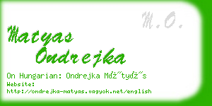 matyas ondrejka business card